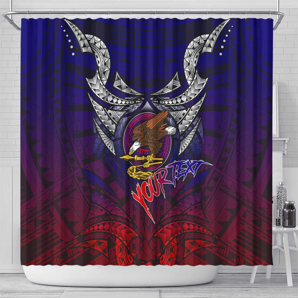 Personalized American Samoa Flag Shower Curtain Eagles Polynesian Art