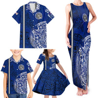 Sharks And American Samoa Family Matching Tank Maxi Dress and Hawaiian Shirt Simple Polynesian Blue DT02 - Polynesian Pride