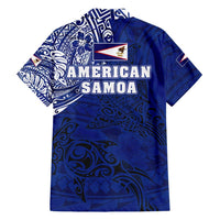 Sharks And American Samoa Family Matching Tank Maxi Dress and Hawaiian Shirt Simple Polynesian Blue DT02 - Polynesian Pride