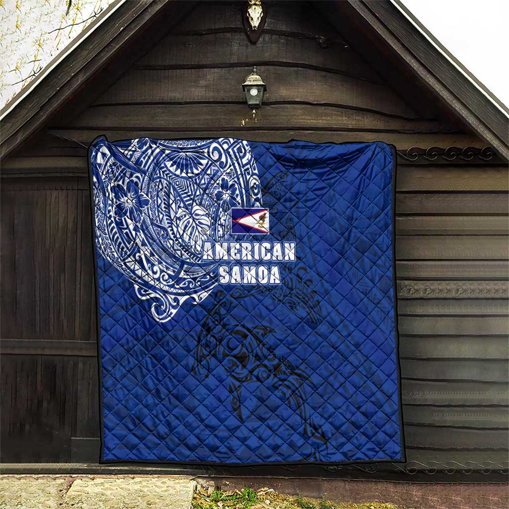 Sharks And American Samoa Quilt Simple Polynesian Blue