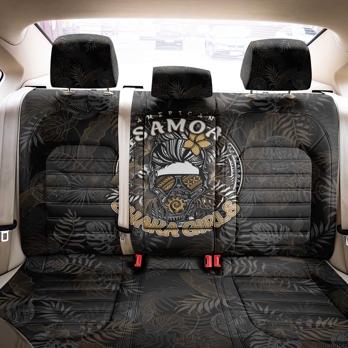 Personalized Shaka Girls America Samoa Back Car Seat Cover Tropical Flowers Vintage