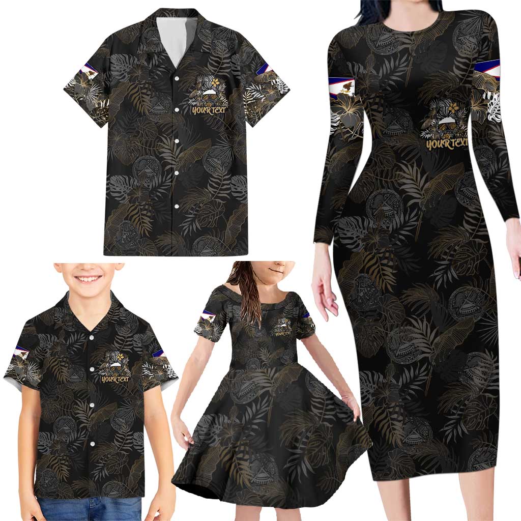 Personalized Shaka Girls America Samoa Family Matching Long Sleeve Bodycon Dress and Hawaiian Shirt Tropical Flowers Vintage DT02 - Polynesian Pride