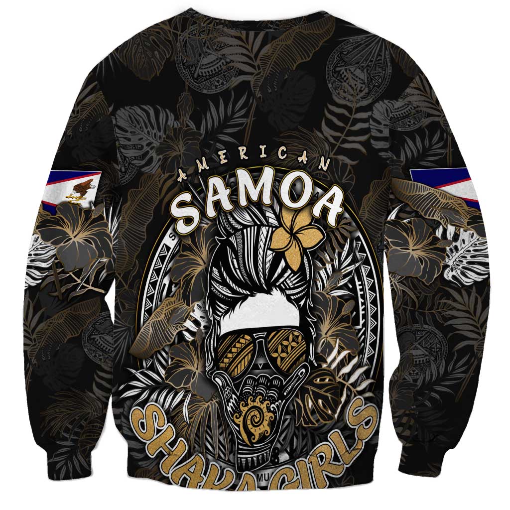 Personalized Shaka Girls America Samoa Sweatshirt Tropical Flowers Vintage
