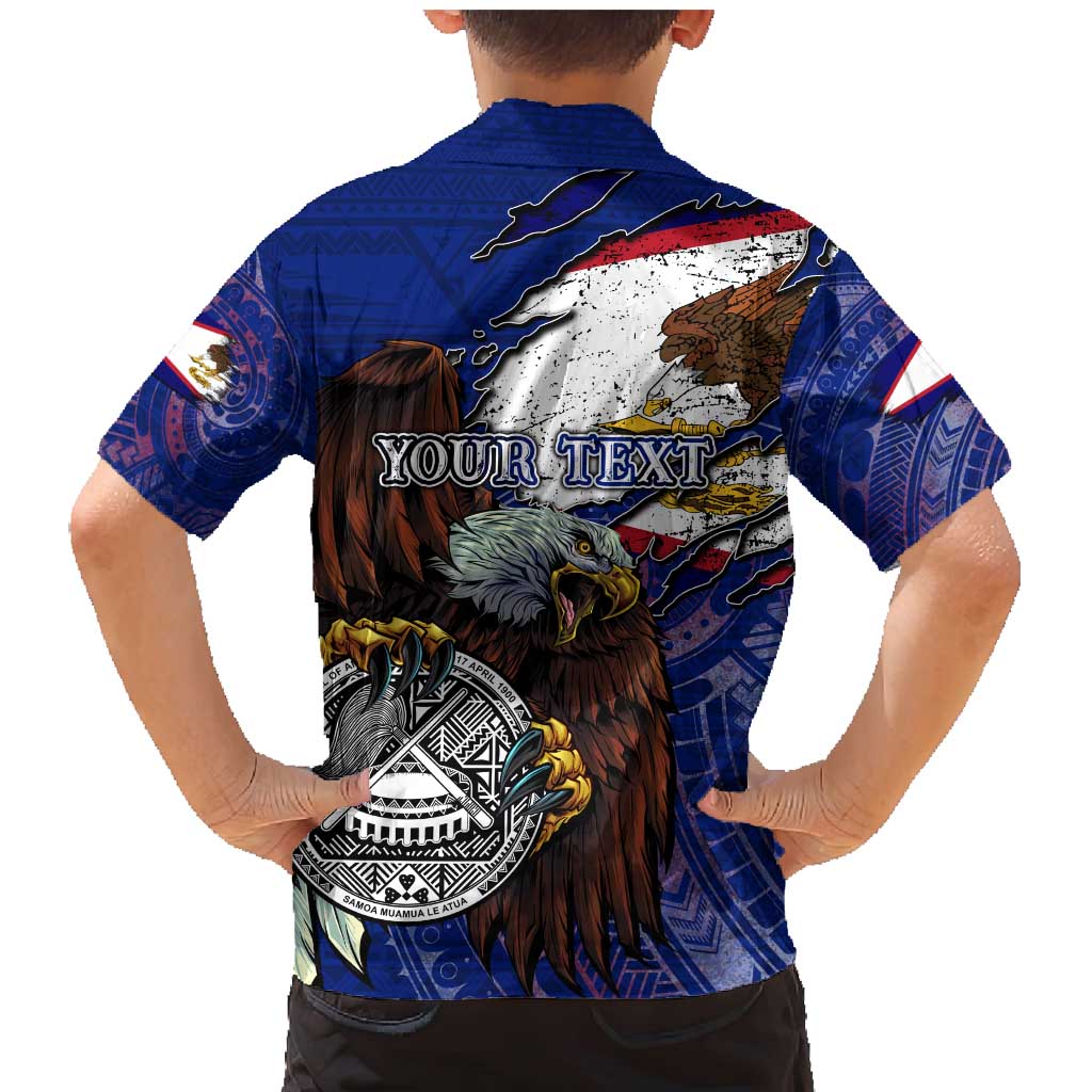 American Samoa Family Matching Mermaid Dress and Hawaiian Shirt Brave Eagle Flag Color