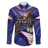 American Samoa Family Matching Puletasi and Hawaiian Shirt Brave Eagle Flag Color