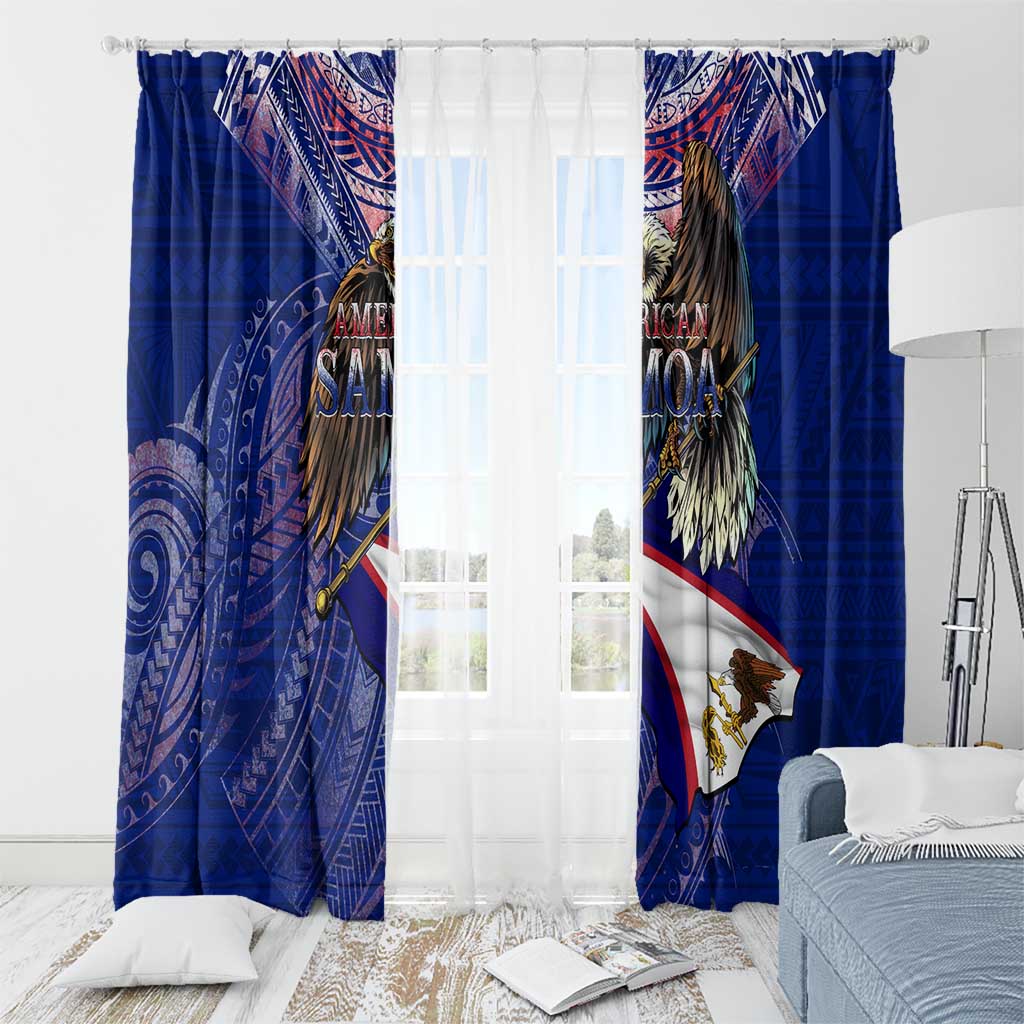 American Samoa Window Curtain Brave Eagle Flag Color