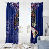 American Samoa Window Curtain Brave Eagle Flag Color