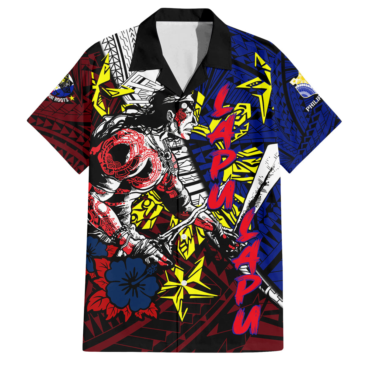 Philippines Lapu Lapu Family Matching Off Shoulder Short Dress and Hawaiian Shirt Chief Filipino Tattoo DT02 Dad's Shirt - Short Sleeve Art - Polynesian Pride