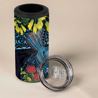 New Zealand Tui Bird 4 in 1 Can Cooler Tumbler Maori Koru Mix Pohutukawa