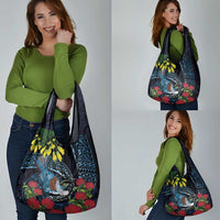 New Zealand Tui Bird Grocery Bag Maori Koru Mix Pohutukawa