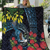 New Zealand Tui Bird Quilt Maori Koru Mix Pohutukawa