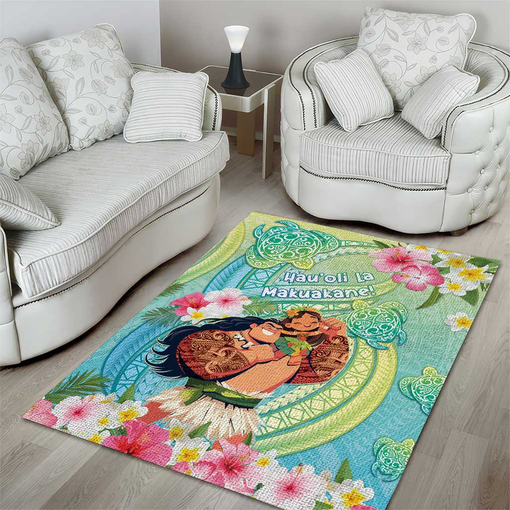 Hawaii Father's Day Area Rug Happy Father And Child