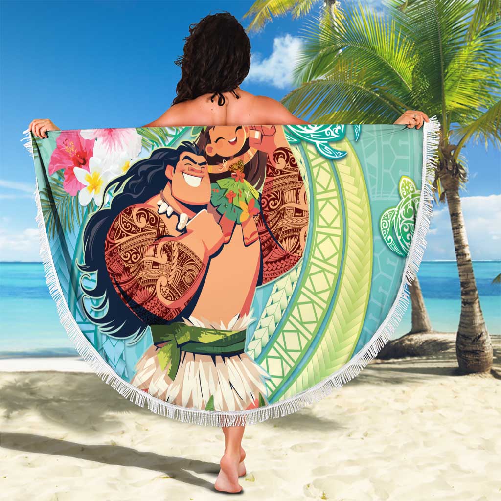 Hawaii Father's Day Beach Blanket Happy Father And Child