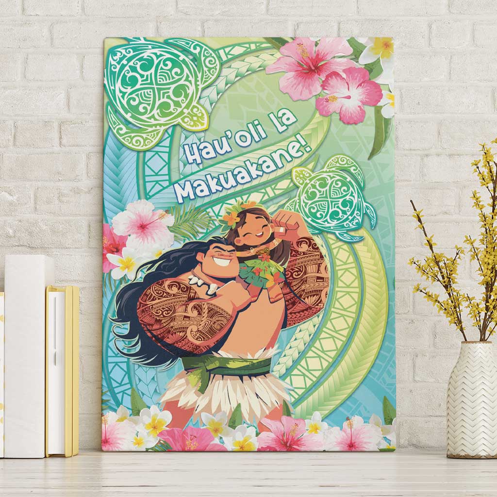 Hawaii Father's Day Canvas Wall Art Happy Father And Child