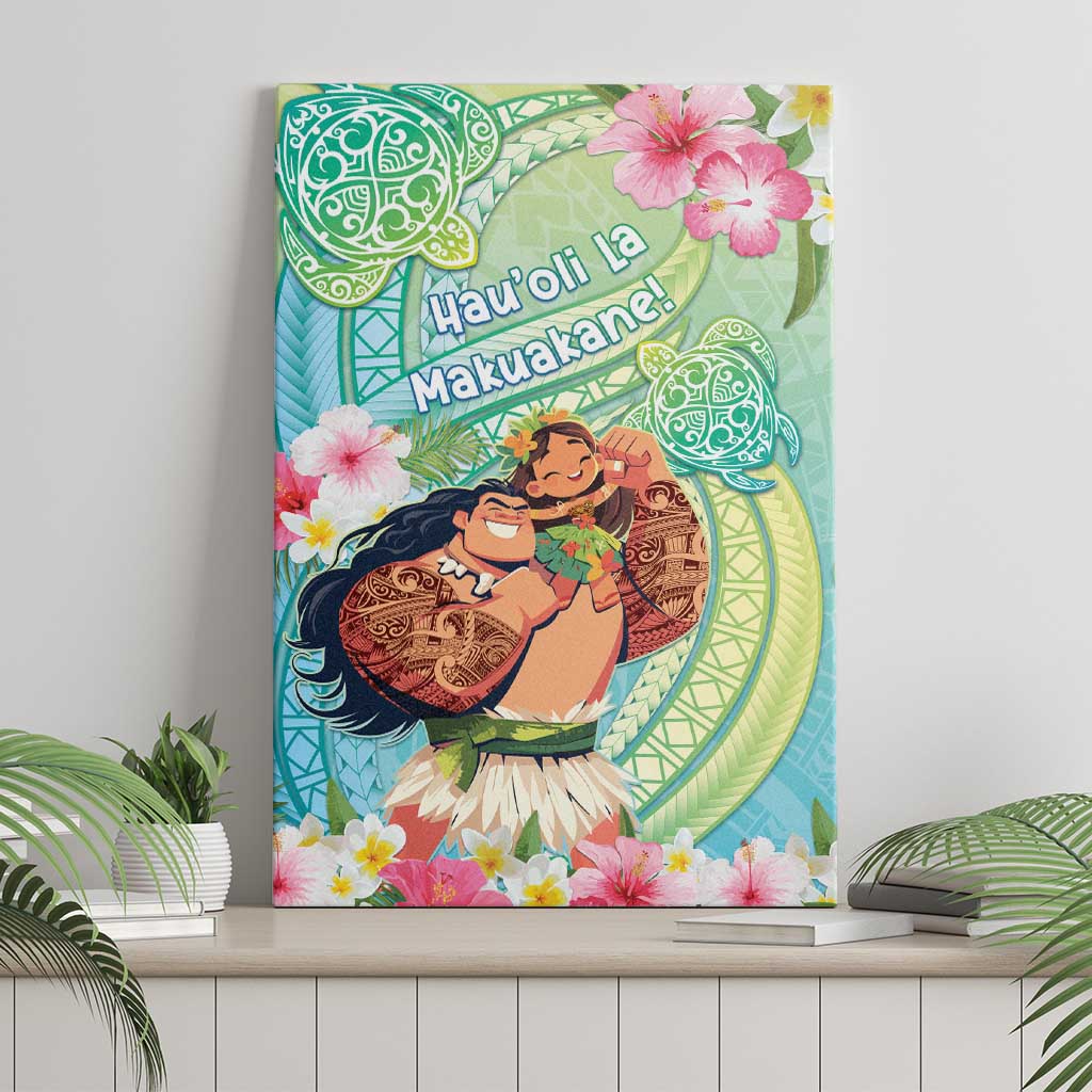 Hawaii Father's Day Canvas Wall Art Happy Father And Child