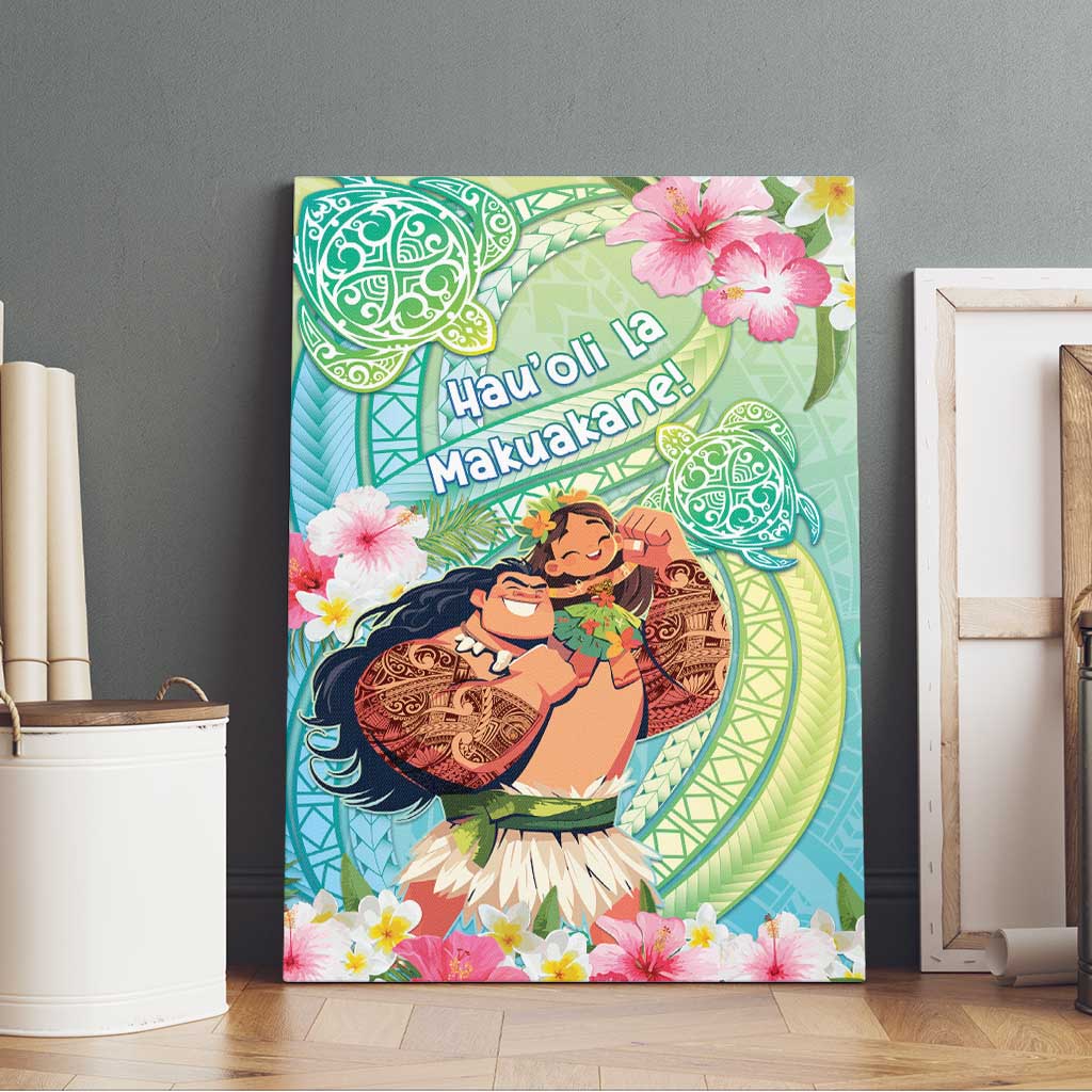 Hawaii Father's Day Canvas Wall Art Happy Father And Child