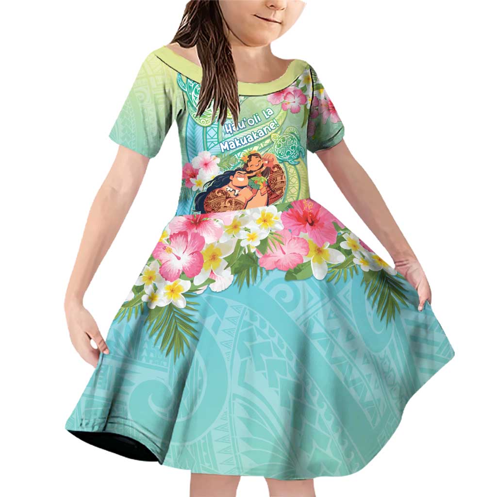 Personalised Hawaii Father's Day Family Matching Off Shoulder Short Dress and Hawaiian Shirt Happy Father And Child