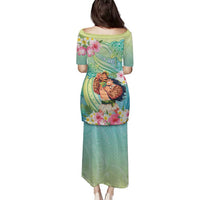 Personalised Hawaii Father's Day Family Matching Puletasi and Hawaiian Shirt Happy Father And Child