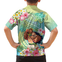 Personalised Hawaii Father's Day Family Matching Summer Maxi Dress and Hawaiian Shirt Happy Father And Child