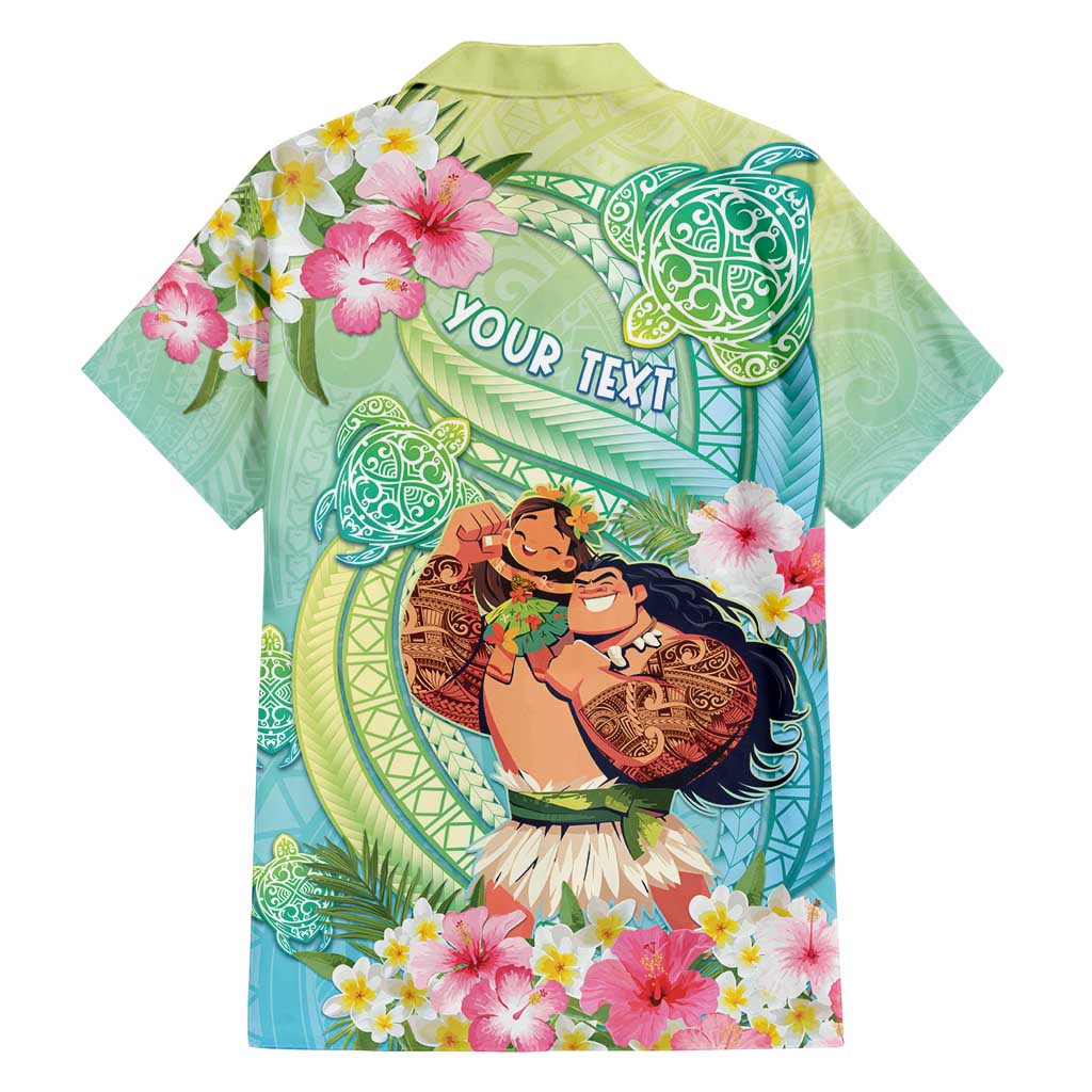 Personalised Hawaii Father's Day Family Matching Tank Maxi Dress and Hawaiian Shirt Happy Father And Child