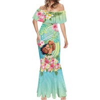 Personalised Hawaii Father's Day Mermaid Dress Happy Father And Child