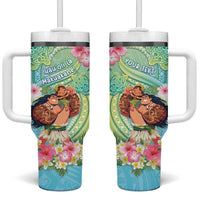Personalised Hawaii Father's Day Tumbler With Handle Happy Father And Child