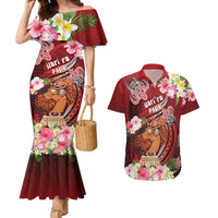 Personalised New Zealand Father's Day Couples Matching Mermaid Dress and Hawaiian Shirt Happy Father And Child