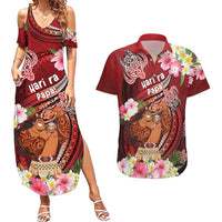 Personalised New Zealand Father's Day Couples Matching Summer Maxi Dress and Hawaiian Shirt Happy Father And Child