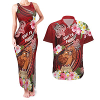 Personalised New Zealand Father's Day Couples Matching Tank Maxi Dress and Hawaiian Shirt Happy Father And Child