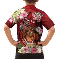Personalised New Zealand Father's Day Family Matching Long Sleeve Bodycon Dress and Hawaiian Shirt Happy Father And Child