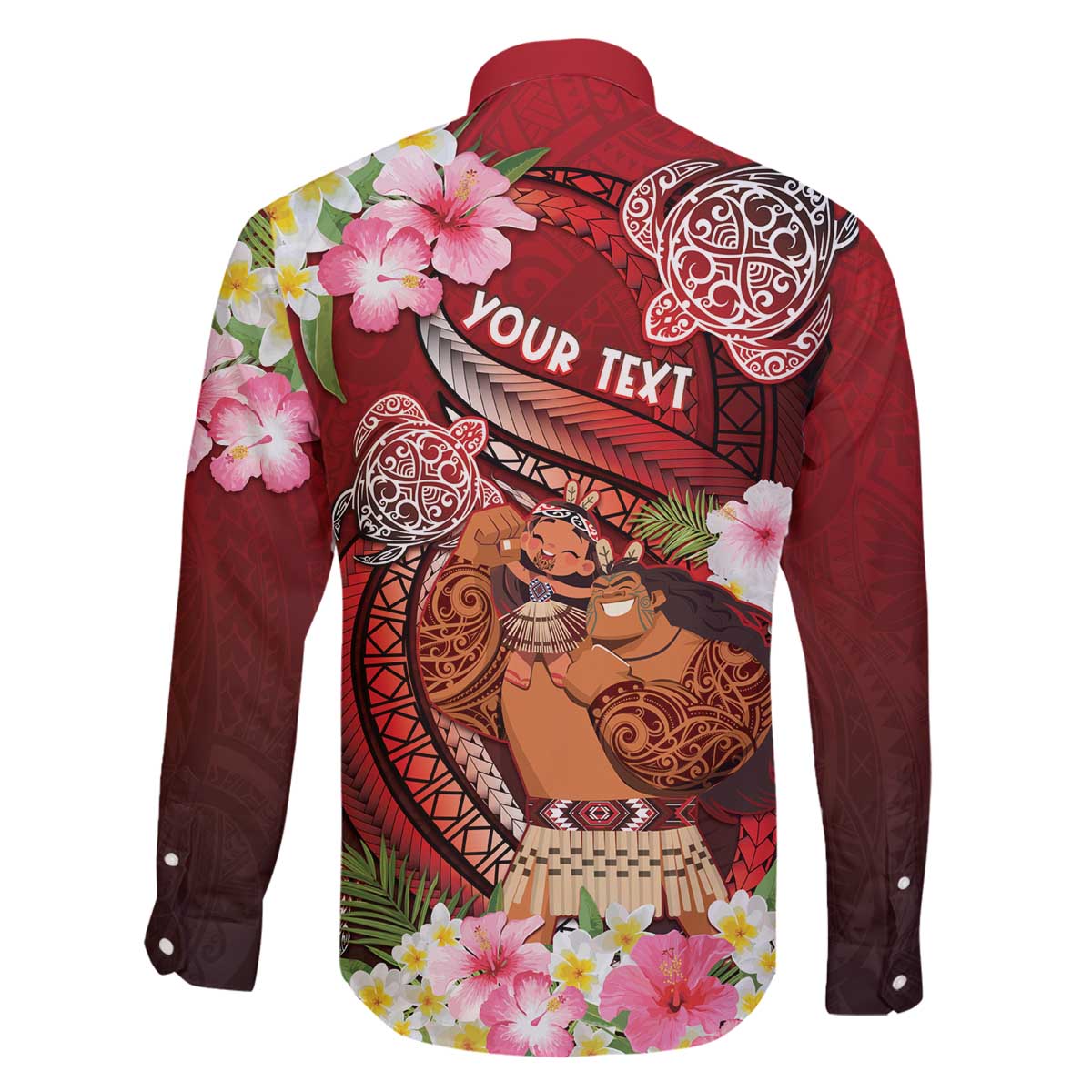 Personalised New Zealand Father's Day Family Matching Off The Shoulder Long Sleeve Dress and Hawaiian Shirt Happy Father And Child