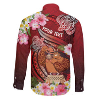 Personalised New Zealand Father's Day Family Matching Off Shoulder Maxi Dress and Hawaiian Shirt Happy Father And Child