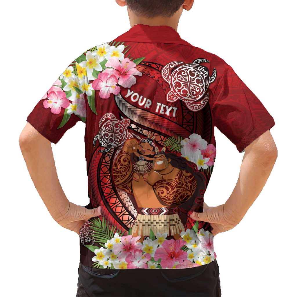 Personalised New Zealand Father's Day Family Matching Off Shoulder Short Dress and Hawaiian Shirt Happy Father And Child