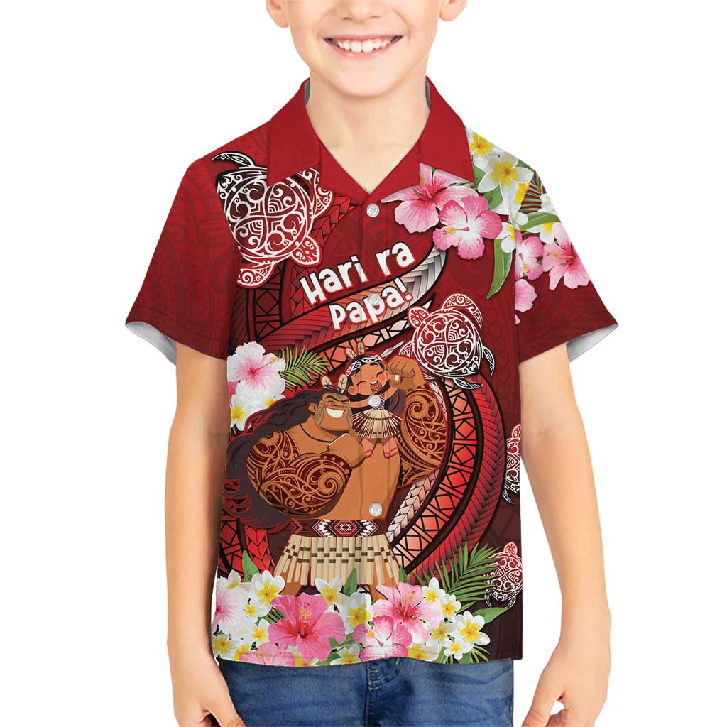 Personalised New Zealand Father's Day Family Matching Off Shoulder Short Dress and Hawaiian Shirt Happy Father And Child