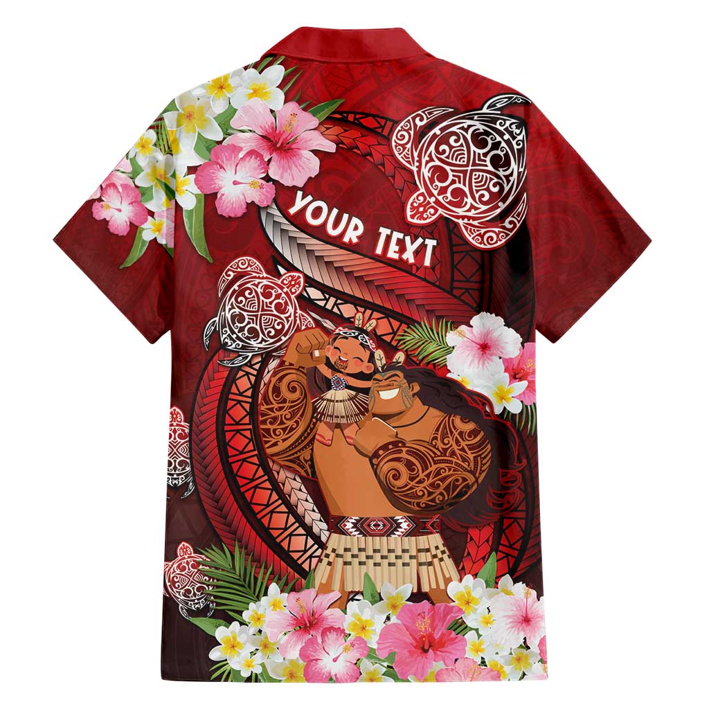 Personalised New Zealand Father's Day Family Matching Short Sleeve Bodycon Dress and Hawaiian Shirt Happy Father And Child