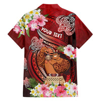 Personalised New Zealand Father's Day Family Matching Short Sleeve Bodycon Dress and Hawaiian Shirt Happy Father And Child