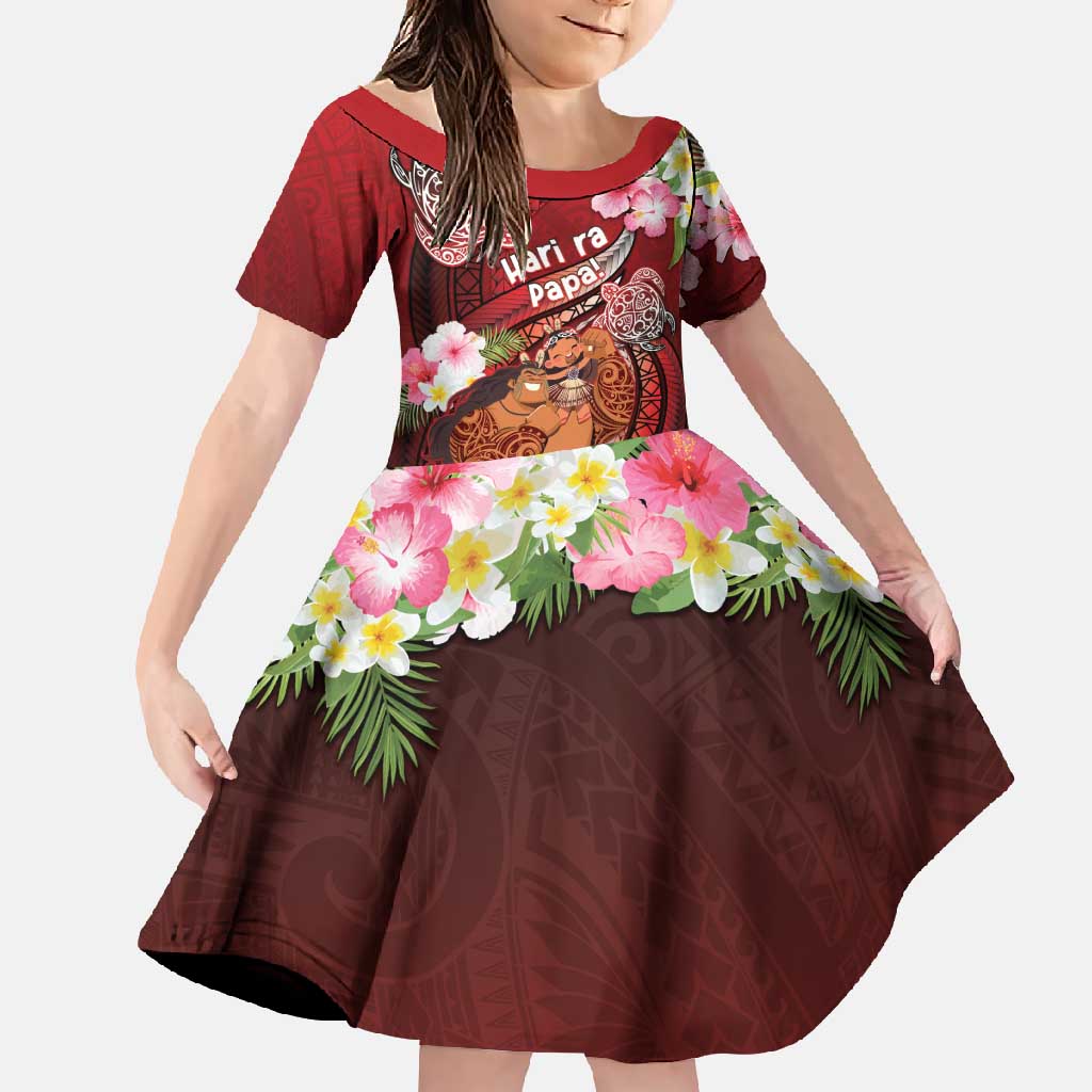Personalised New Zealand Father's Day Family Matching Tank Maxi Dress and Hawaiian Shirt Happy Father And Child