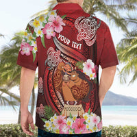 Personalised New Zealand Father's Day Hawaiian Shirt Happy Father And Child