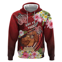 Personalised New Zealand Father's Day Hoodie Happy Father And Child DT04 Pullover Hoodie Red - Polynesian Pride