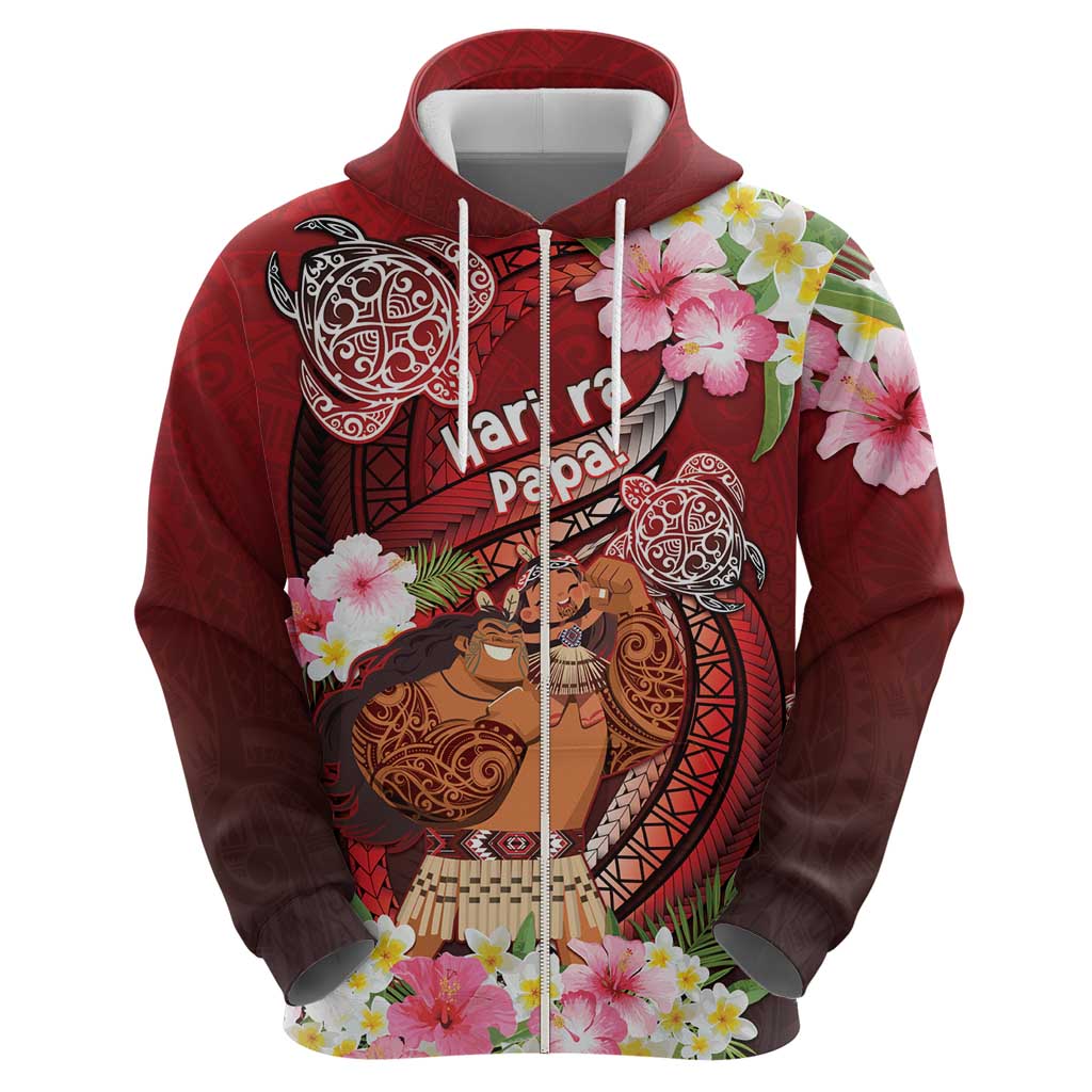 Personalised New Zealand Father's Day Hoodie Happy Father And Child DT04 - Polynesian Pride
