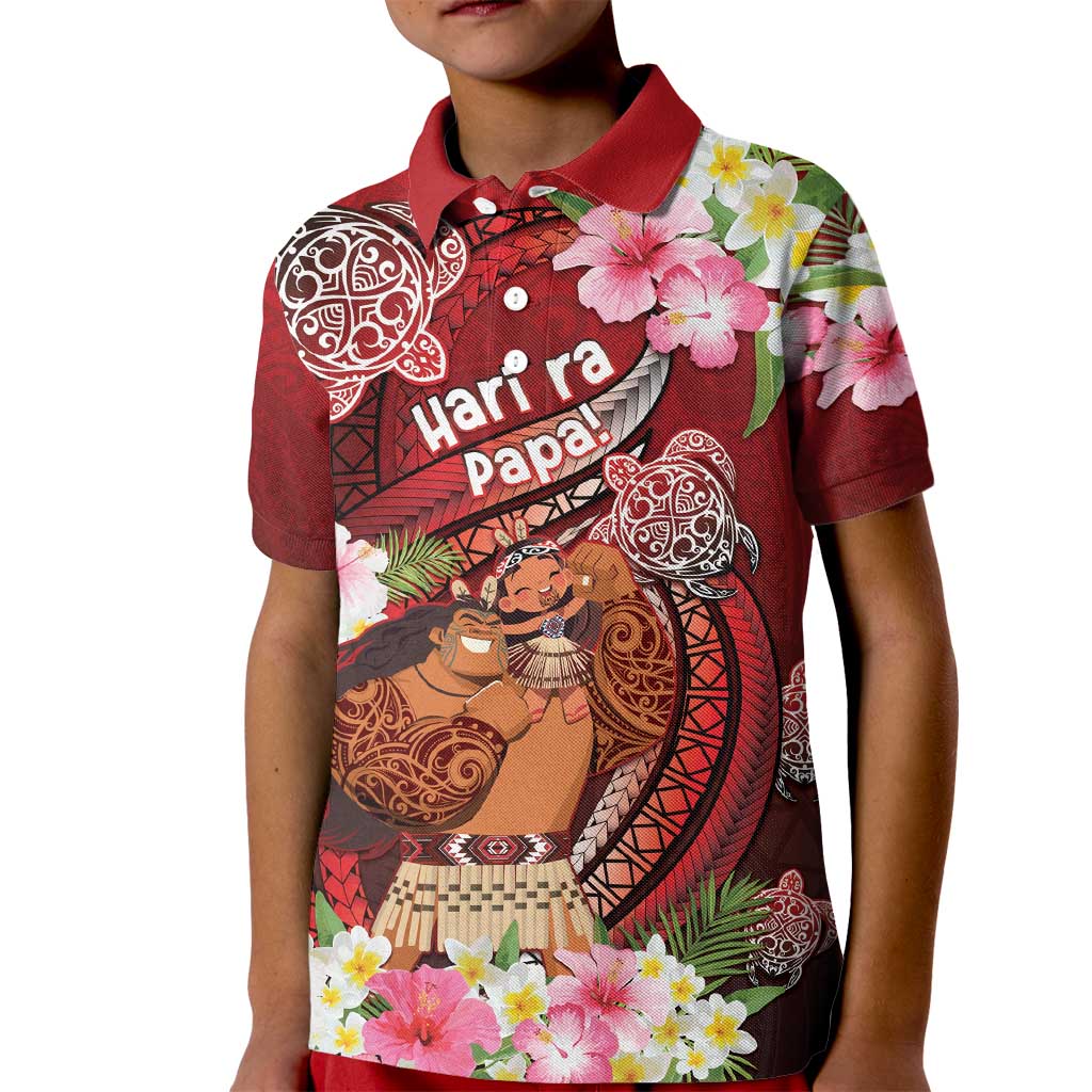 Personalised New Zealand Father's Day Kid Polo Shirt Happy Father And Child