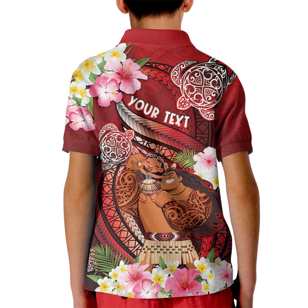 Personalised New Zealand Father's Day Kid Polo Shirt Happy Father And Child