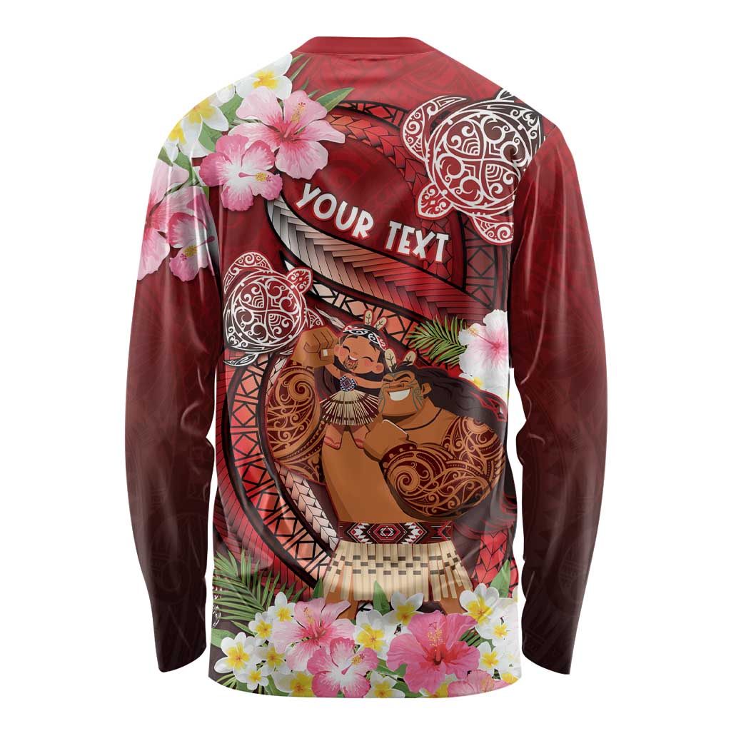Personalised New Zealand Father's Day Long Sleeve Shirt Happy Father And Child DT04 - Polynesian Pride