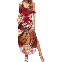 Personalised New Zealand Father's Day Summer Maxi Dress Happy Father And Child