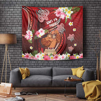 New Zealand Father's Day Tapestry Happy Father And Child DT04 Red - Polynesian Pride