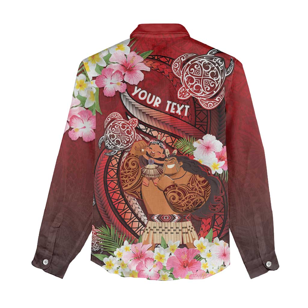 Personalised New Zealand Father's Day Women Casual Shirt Happy Father And Child