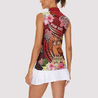 Personalised New Zealand Father's Day Women Sleeveless Polo Shirt Happy Father And Child DT04 - Polynesian Pride