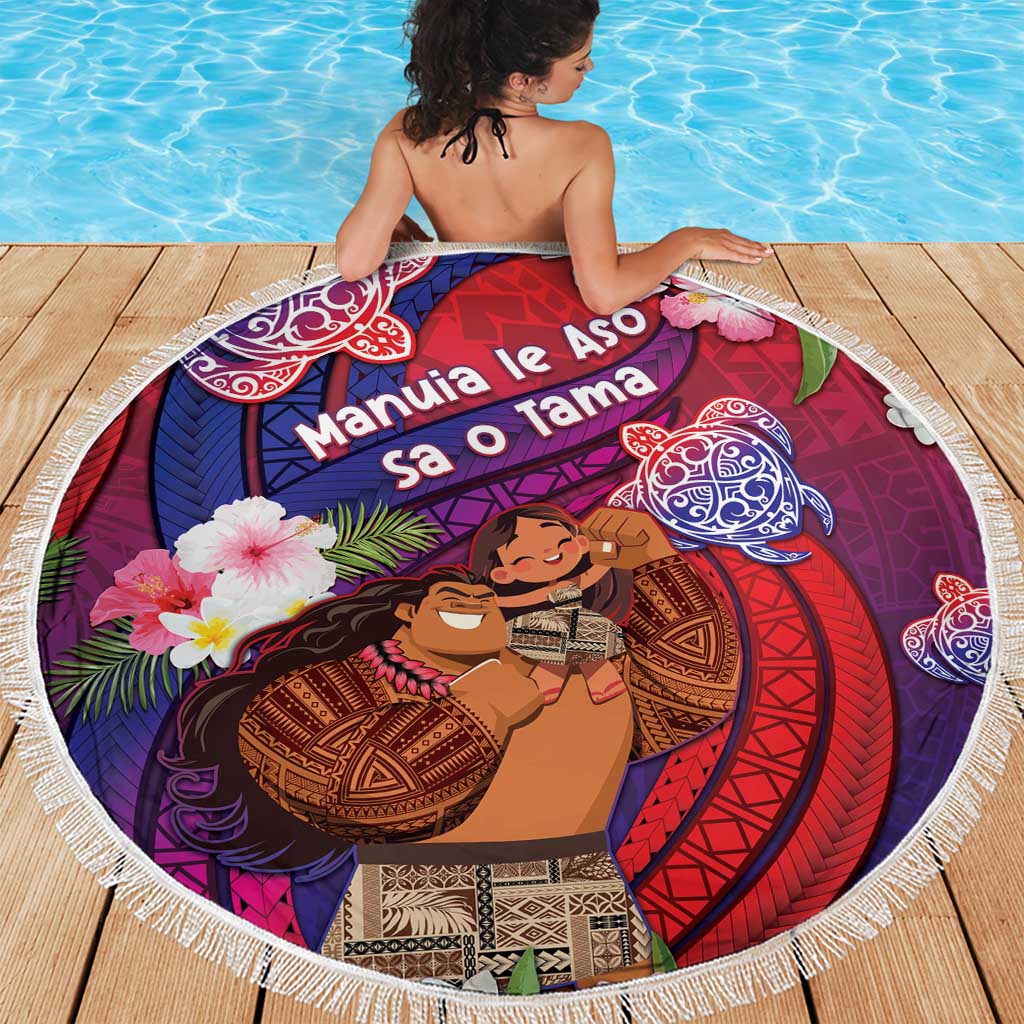 Samoa Father's Day Beach Blanket Happy Father And Child