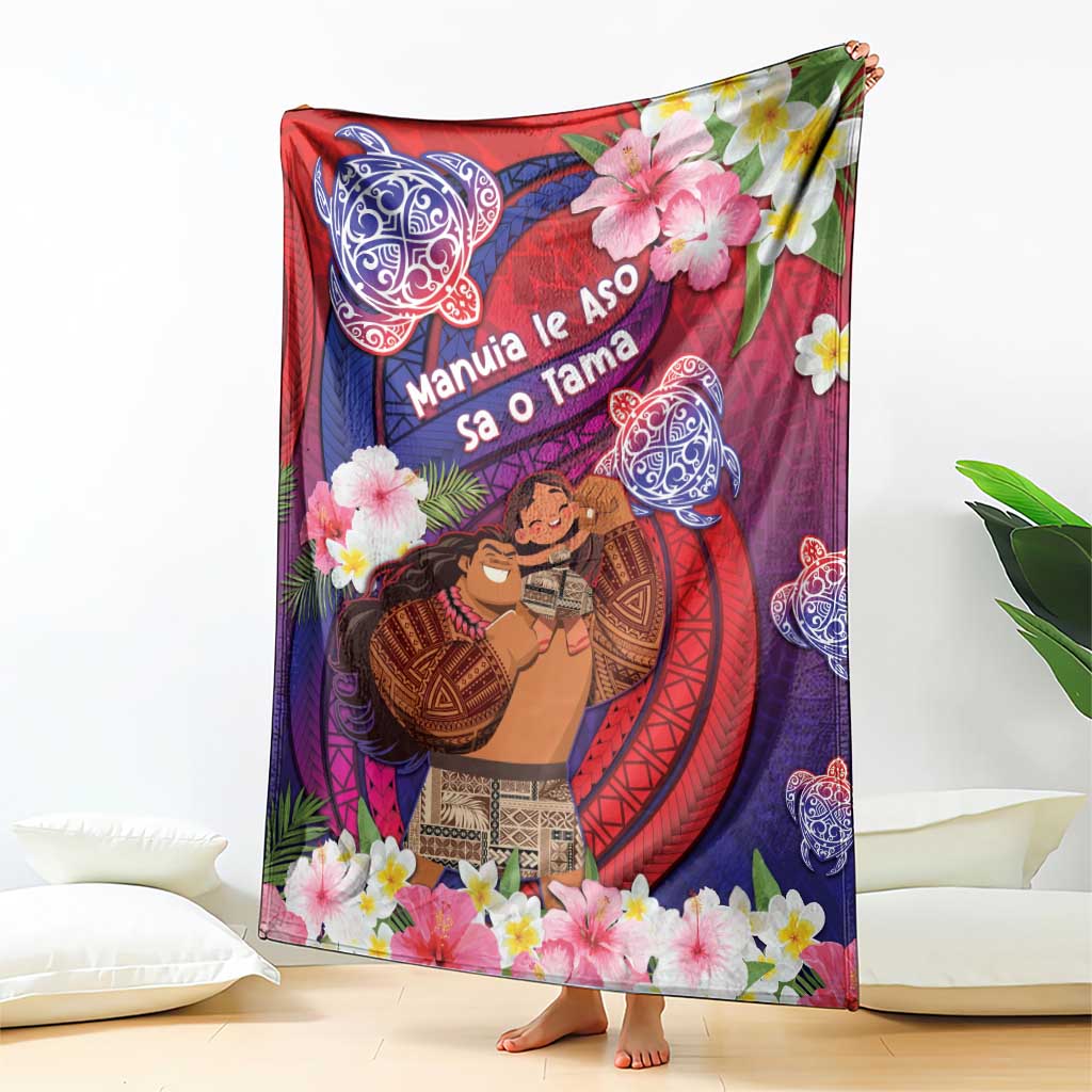 Samoa Father's Day Blanket Happy Father And Child