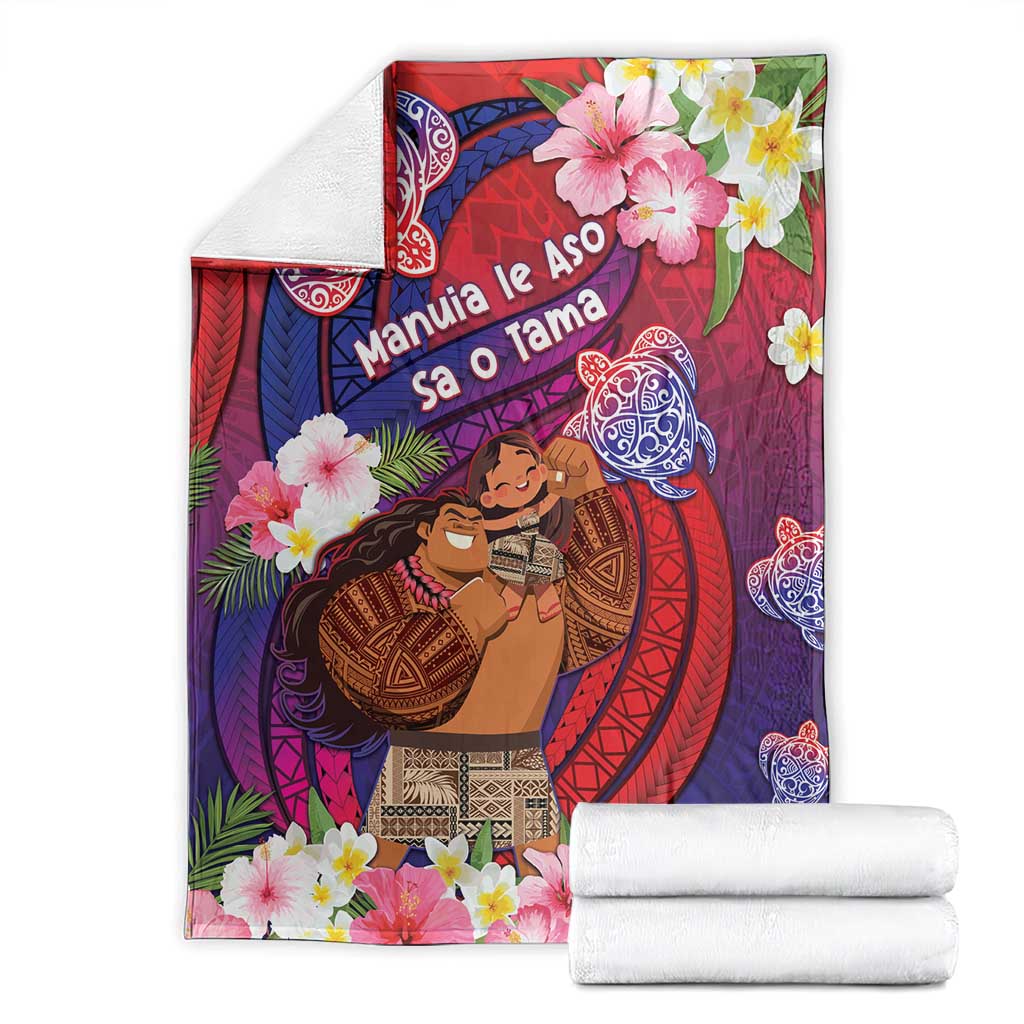 Samoa Father's Day Blanket Happy Father And Child